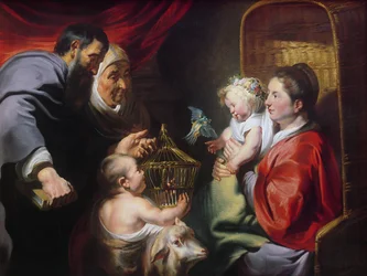 Die Jungfrau und das Kind mit SS Zacharias, Elisabeth und Johannes dem Täufer, ca. 1620